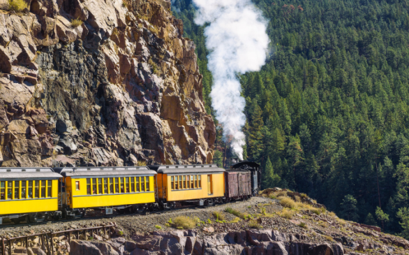 Train on a cliff edge